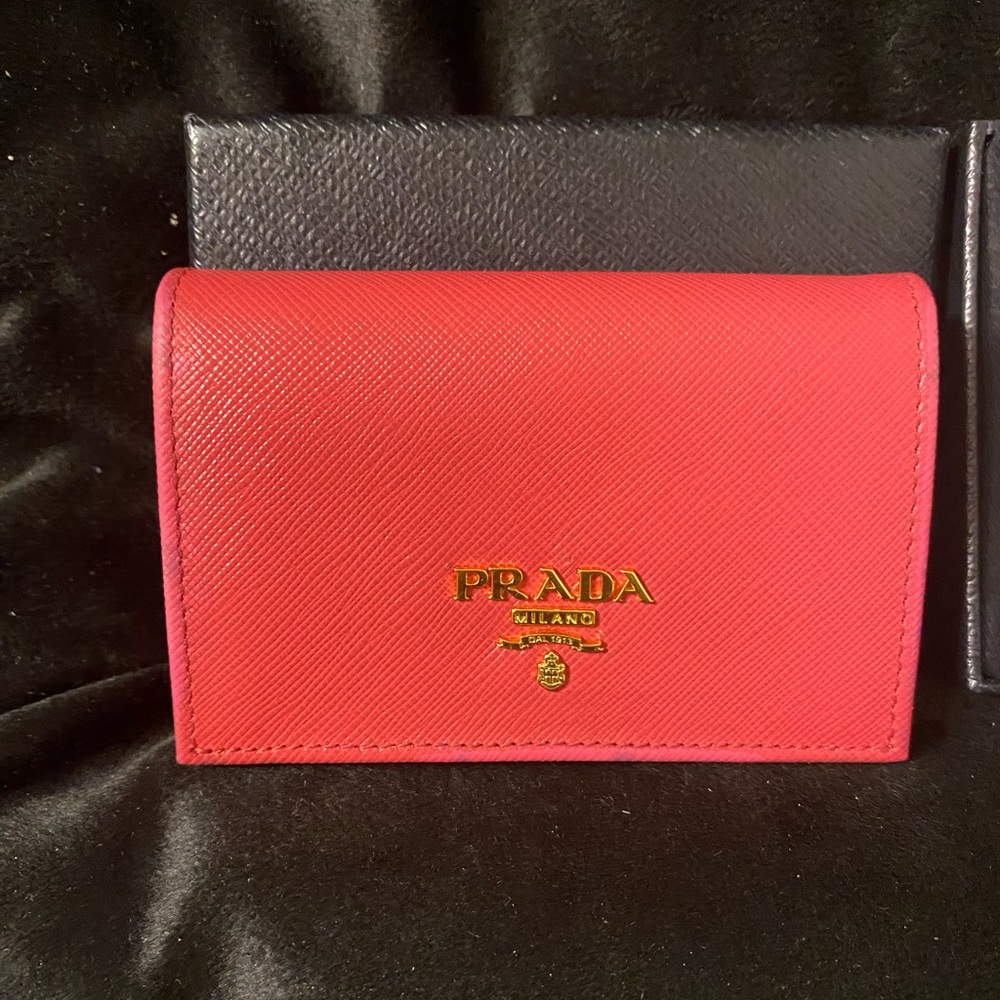 Prada Red Card Wallet w/Box